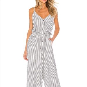 Splendid Striped Jumpsuit in Natural & Navy